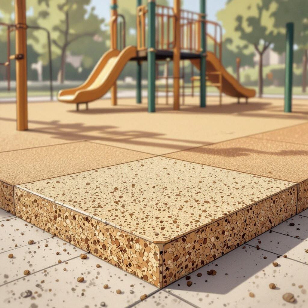 Cork Playground Floor Sketch in Saul Leiter Style