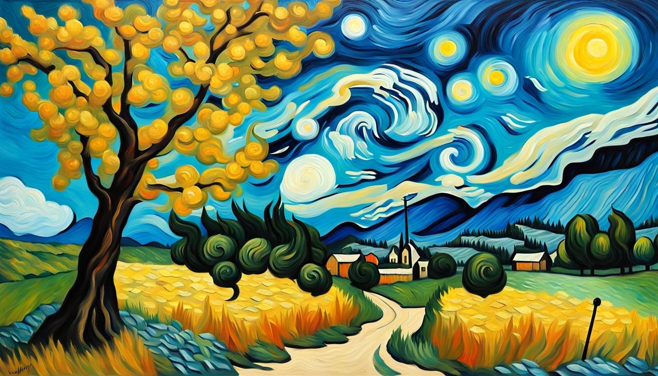 Landscape in Van Gogh's Impressionist Style