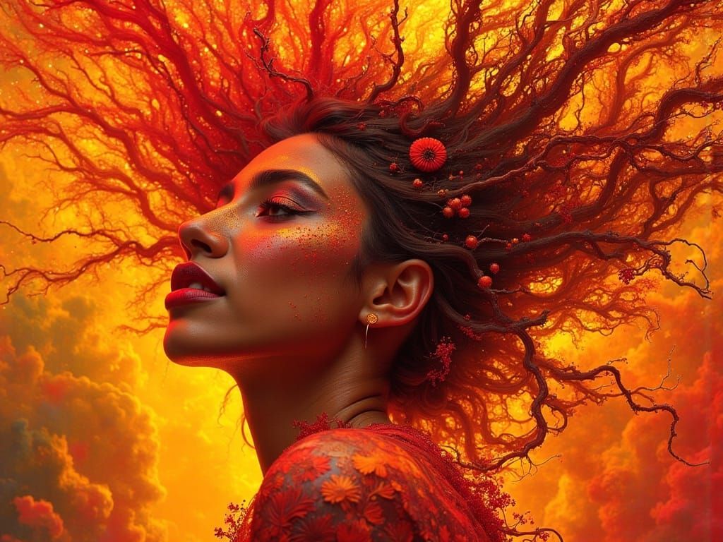 Dichen Lachman and Jhene Aiko in Dark Oil Painting Style