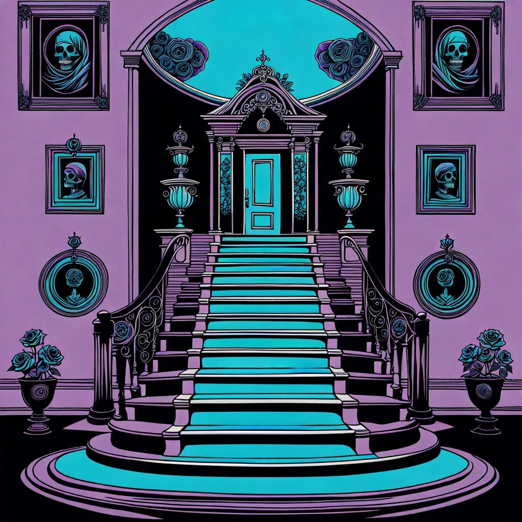 Duotone Gothic Collage with Alchemical Symbols