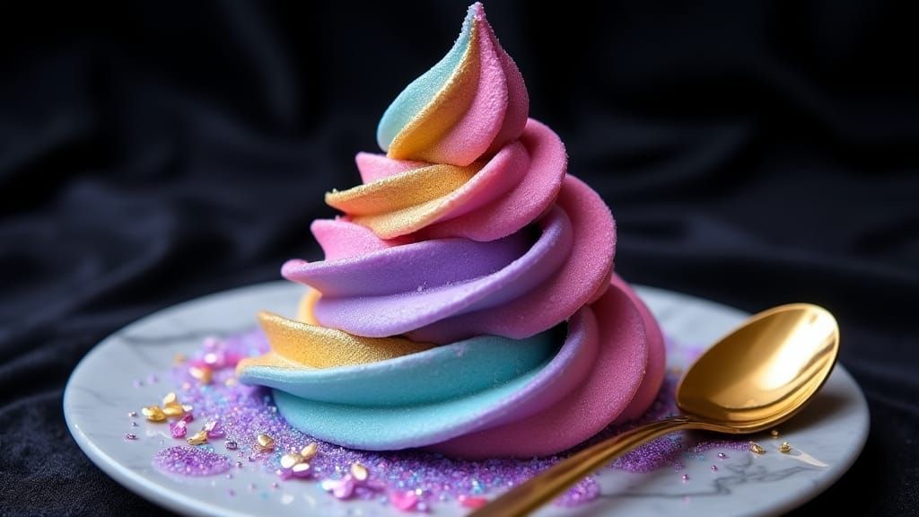 Galactic Flower Ice Cream Dream in Food Gallery Style