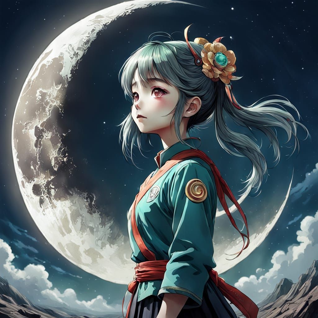 Dreamy Moonscape Inspired by Yuumei and Loish