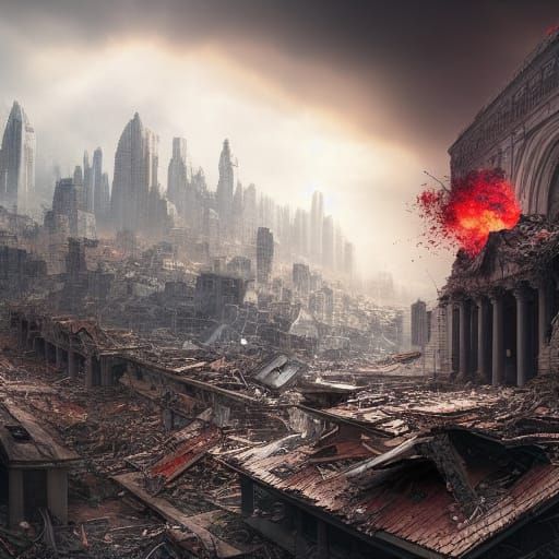 Epic Destruction: Dramatic Digital Matte Painting