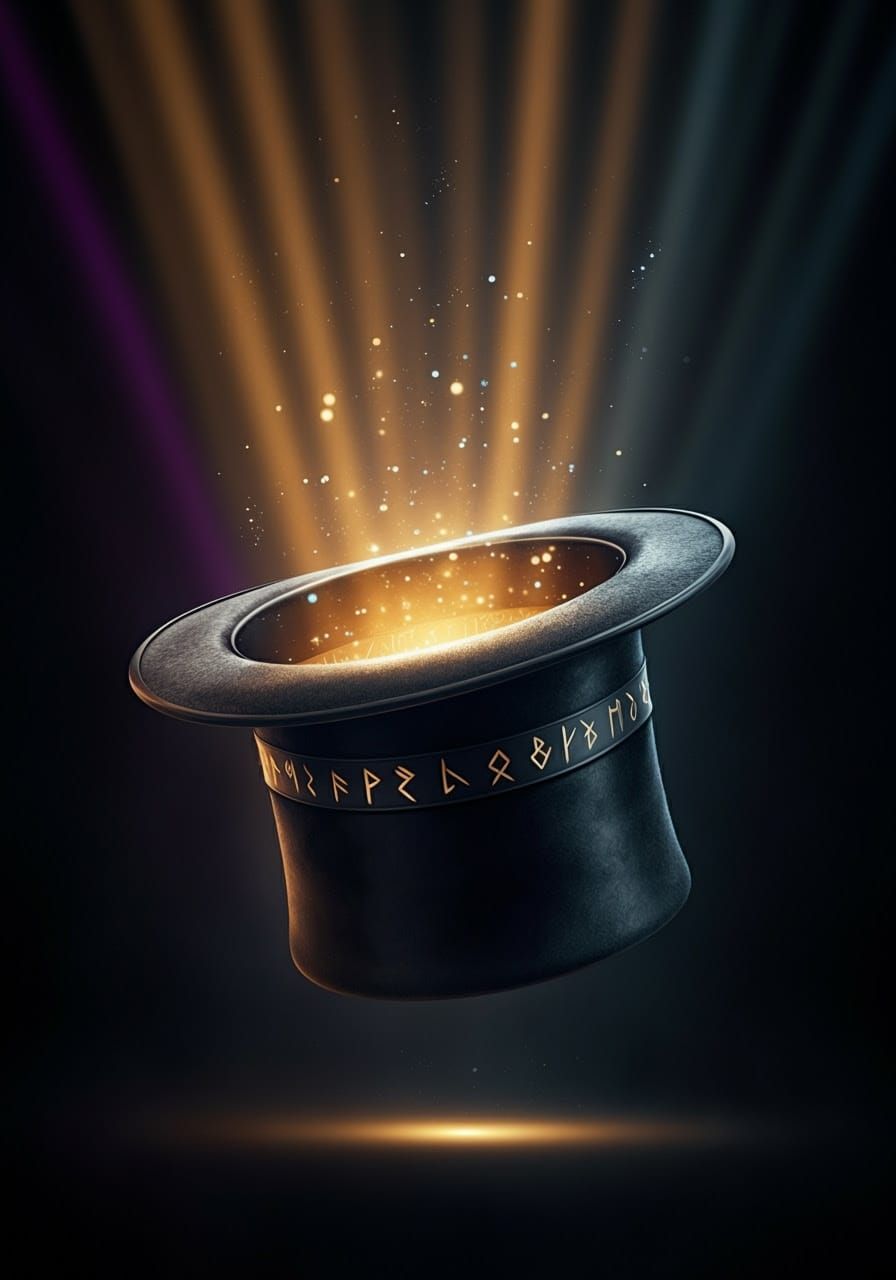 Enchanted Top Hat with Celestial Glow