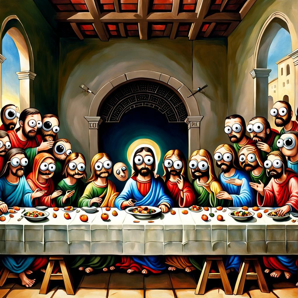 The Last Supper with Googly Eyes