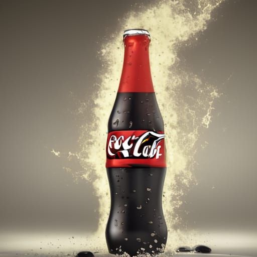 Exploding Coke Bottle: Epic Oil Painting