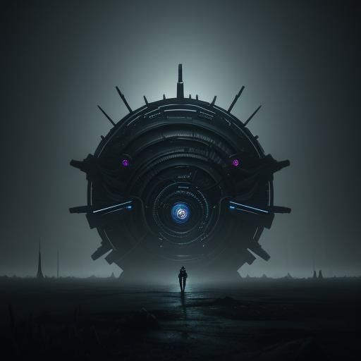 Biomechanical Helix in Dark Surrealist Style