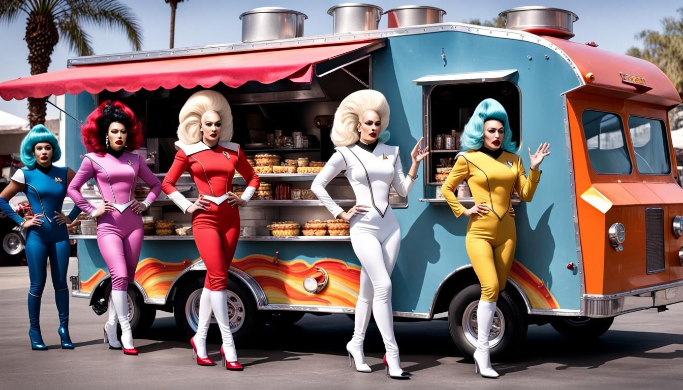 Futuristic Hot-Rod Food Truck with Star Trek Theme