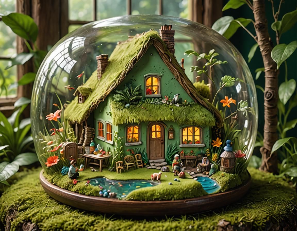 Island Diorama in a Bottle: Miniature Folk Art