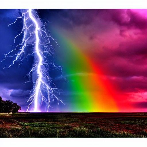 Rainbow Cotton Candy Lightning Strikes in 8K HDR