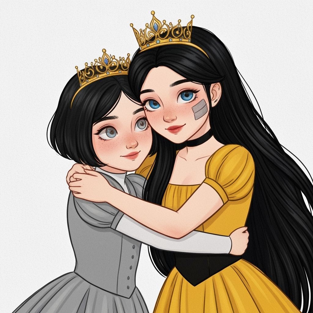 Two Queens in Greyscale Portrait