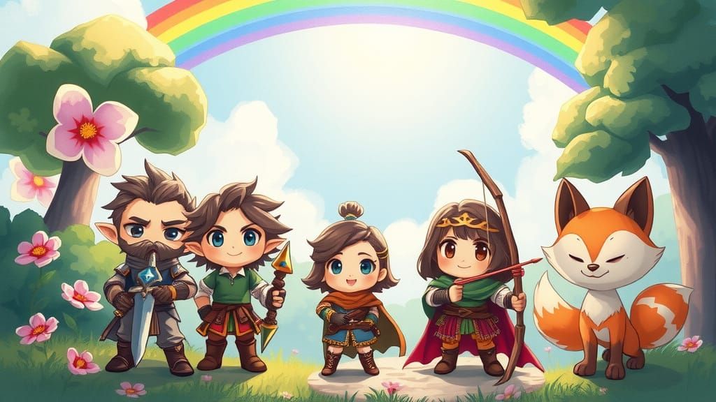 Vibrant Chibi Heroes Embark on Epic Quest