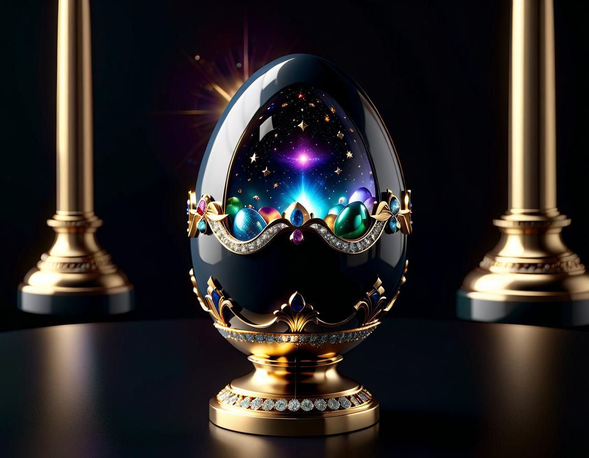 Fabergé Egg Containing the Universe in Detailed Matte Painti...