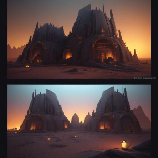 Desert Planet: Fremen Settlement at Dusk