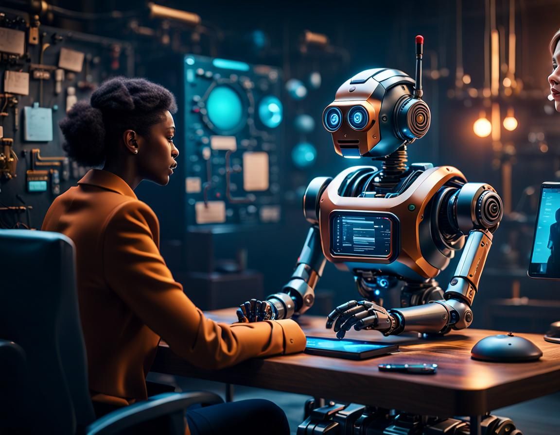 Chatbot Therapist Consultation in Hyperrealistic Style