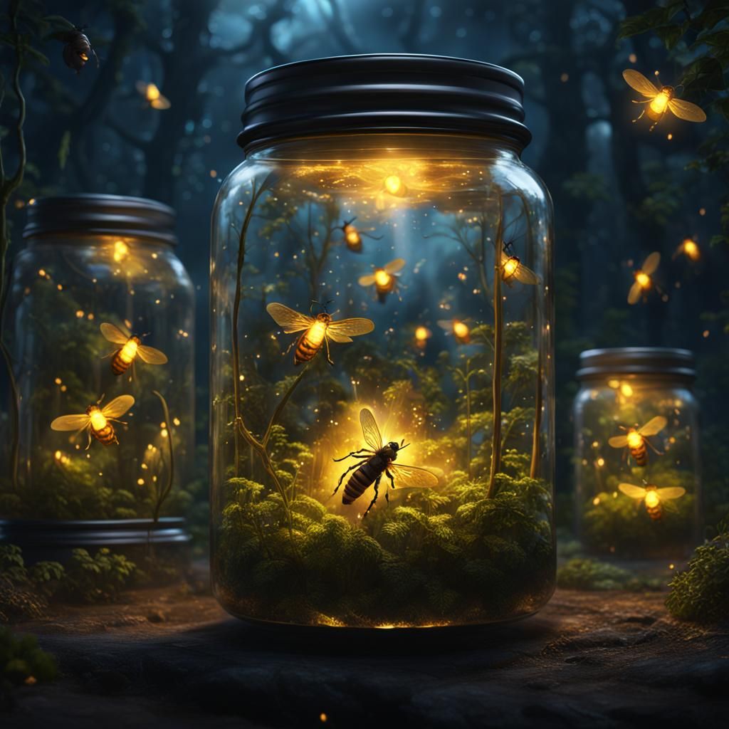 Fireflies in a Jar: Detailed Matte Painting