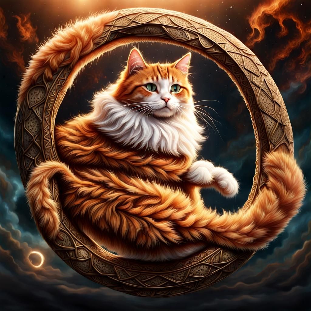 Ouroboros Cat Eating the Universe