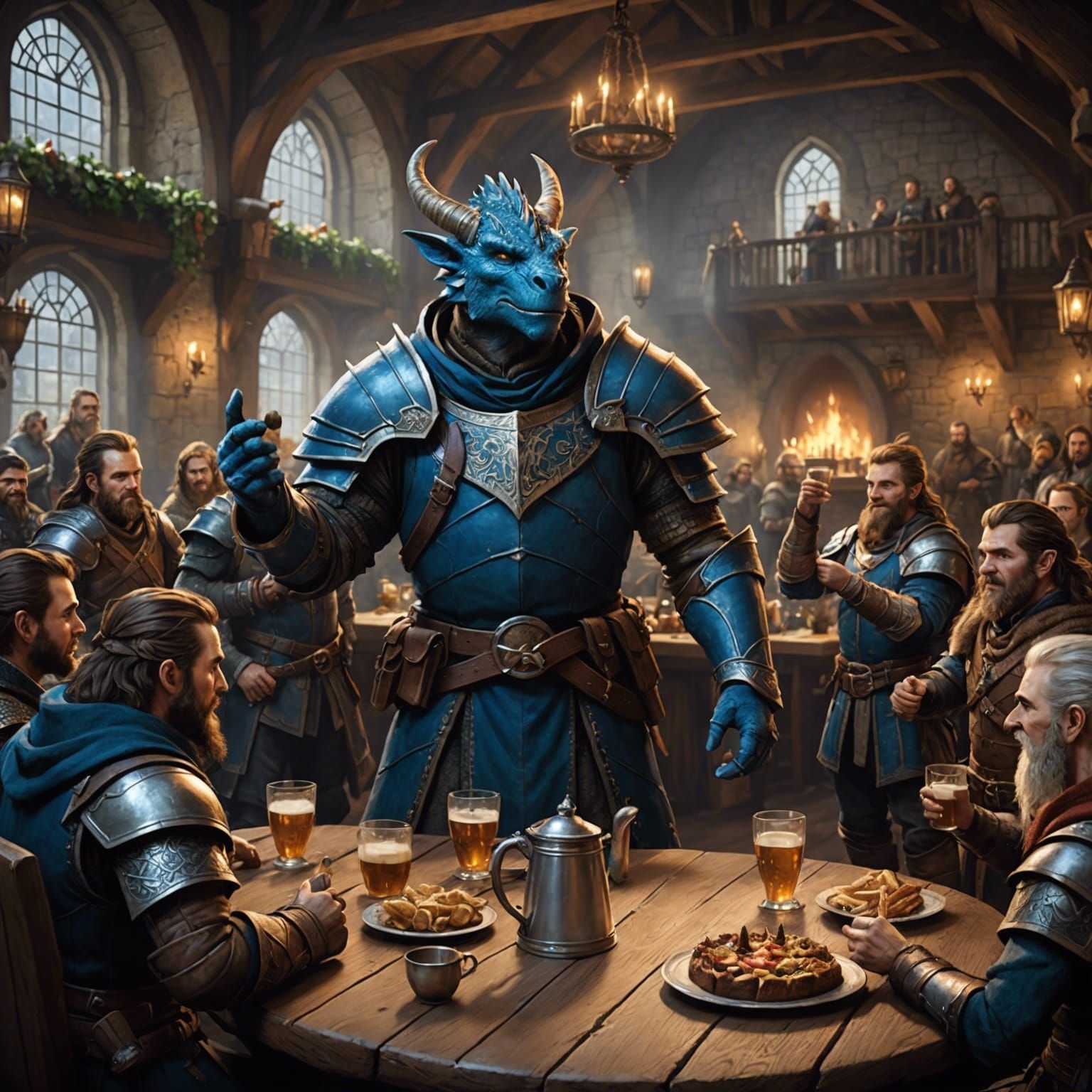Blue Dragonborn Birthday Celebration in Grand Hall