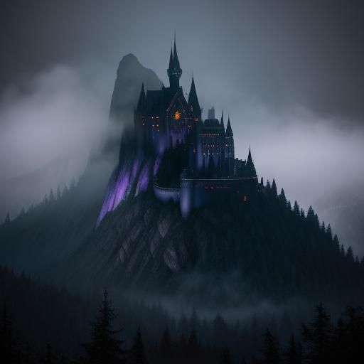 Chibi Vampire King Dracula in Dark Gothic Landscape