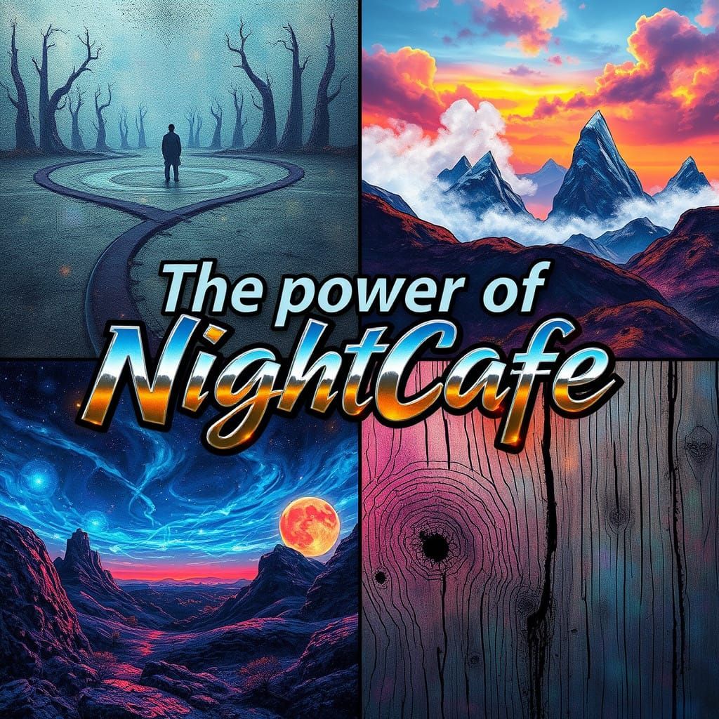 Diverse AI Artworks in a Vibrant Grid of Science Fiction, Fa...