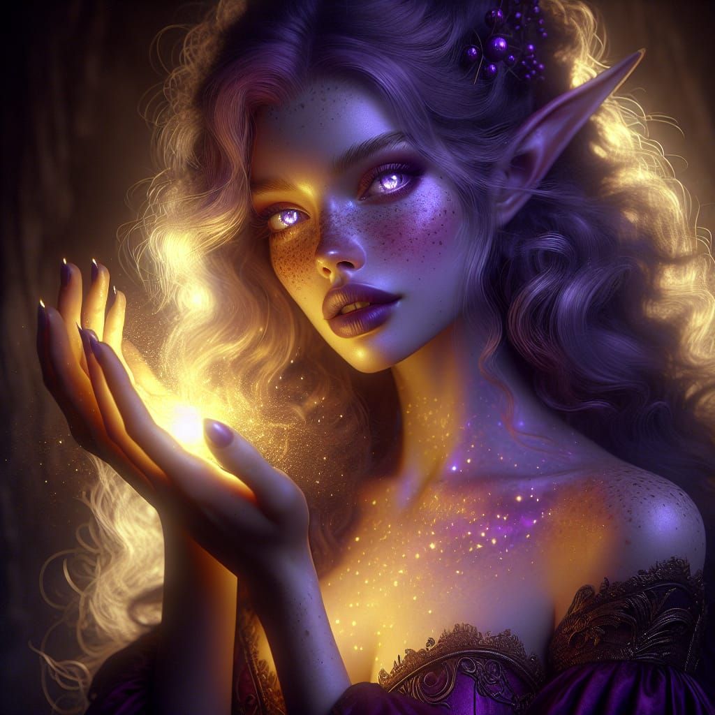Night Elf Princess with Light Spell in 8k