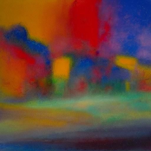 Lonely Figure in Expressionist Landscape