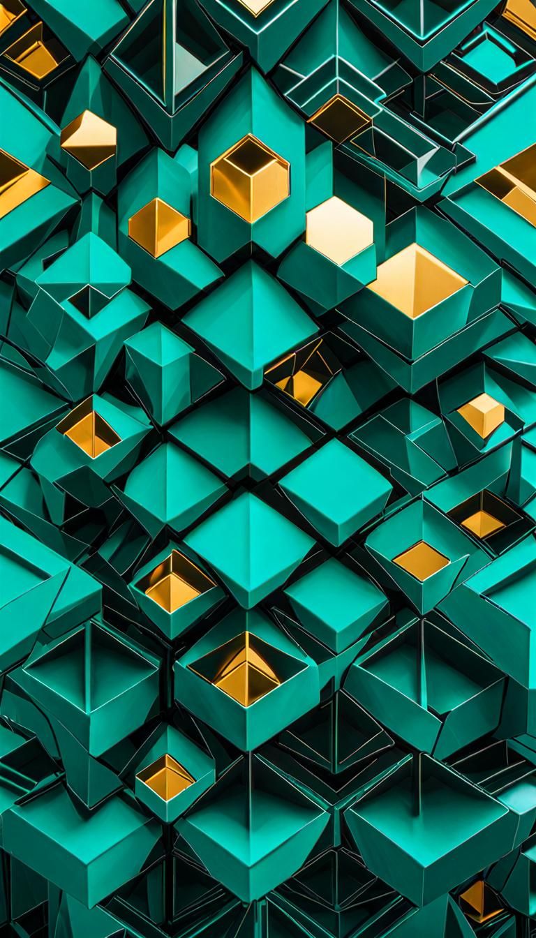 Crystalline Entity in Teal: A 3D Abstract Art