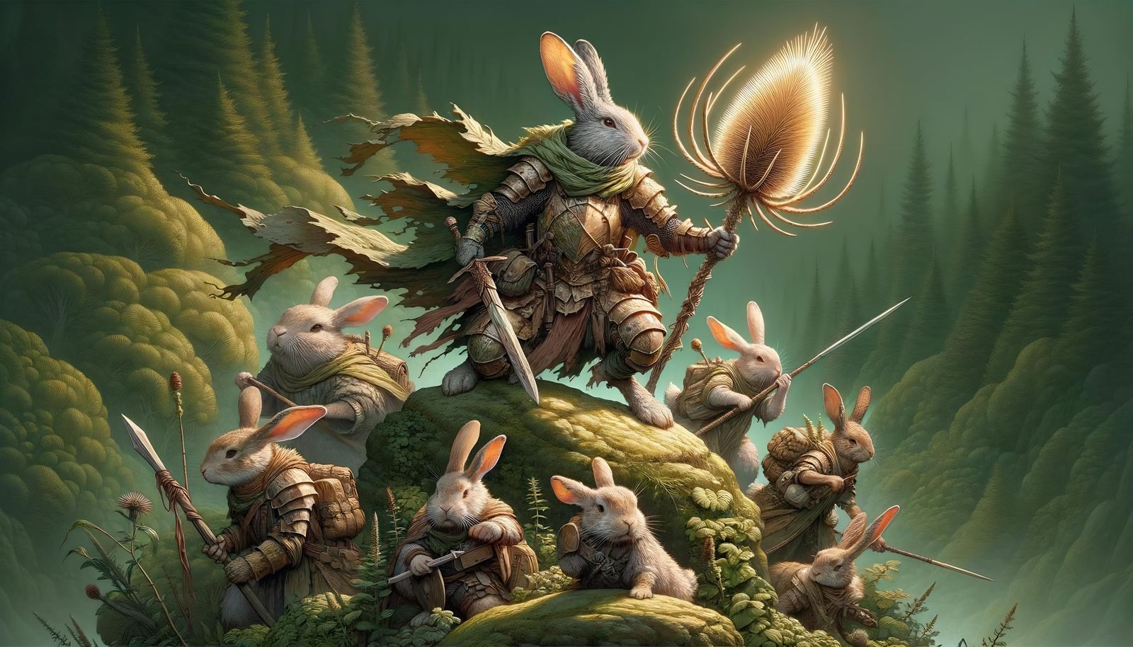 Valiant Rabbit Knight Leading Bunny Warriors