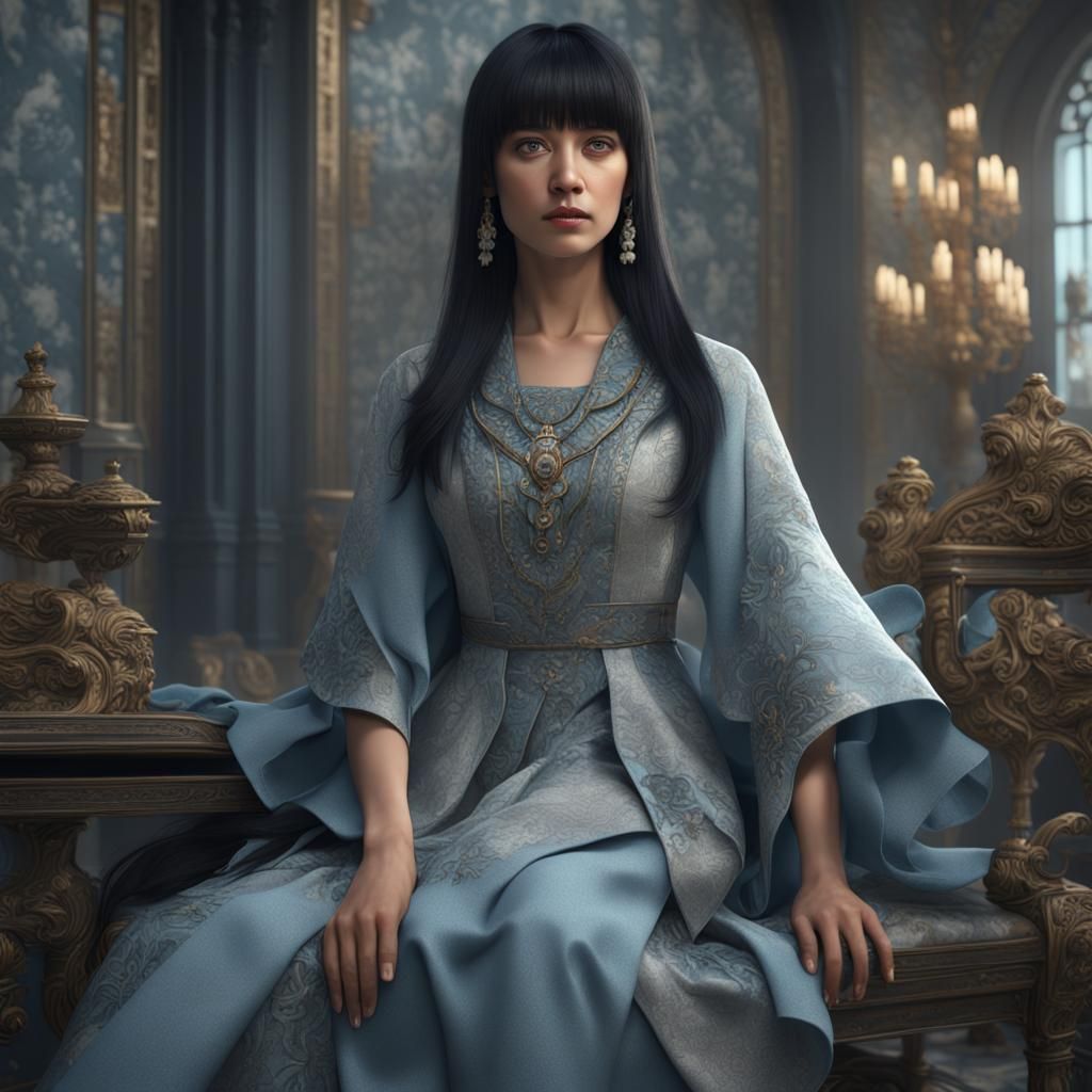 Intelligent Woman Portrait in Detailed Fantasy Art Style