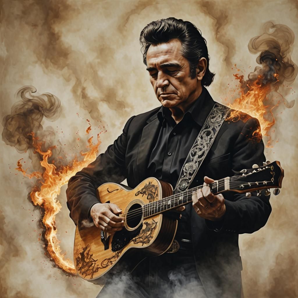 Johnny Cash Emerges from Ring of Fire