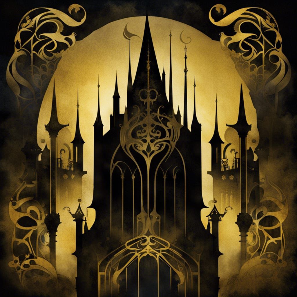 Cambridge University in Art Nouveau Style