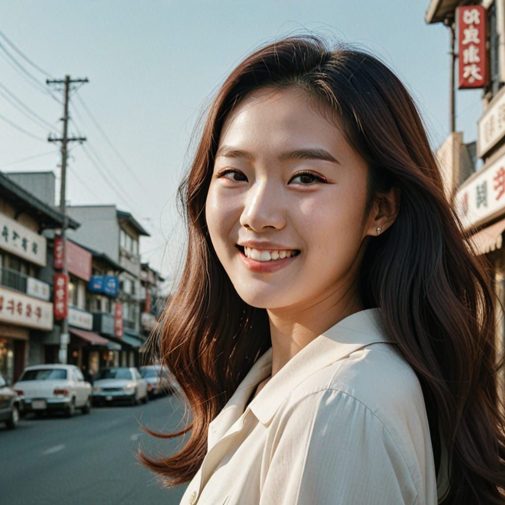 Sultry Woman in Retro-Futuristic Western Chic