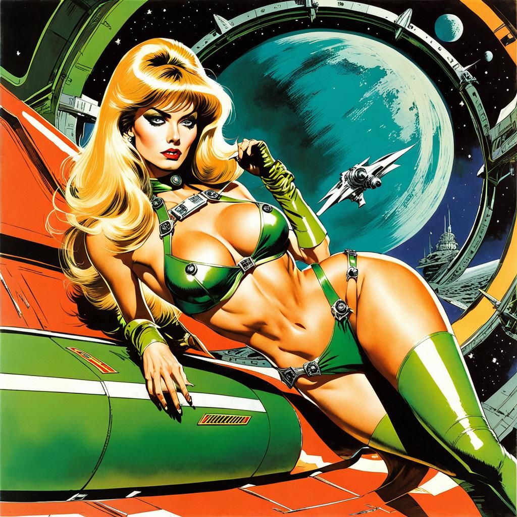Barbarella in Comic Book Art Style