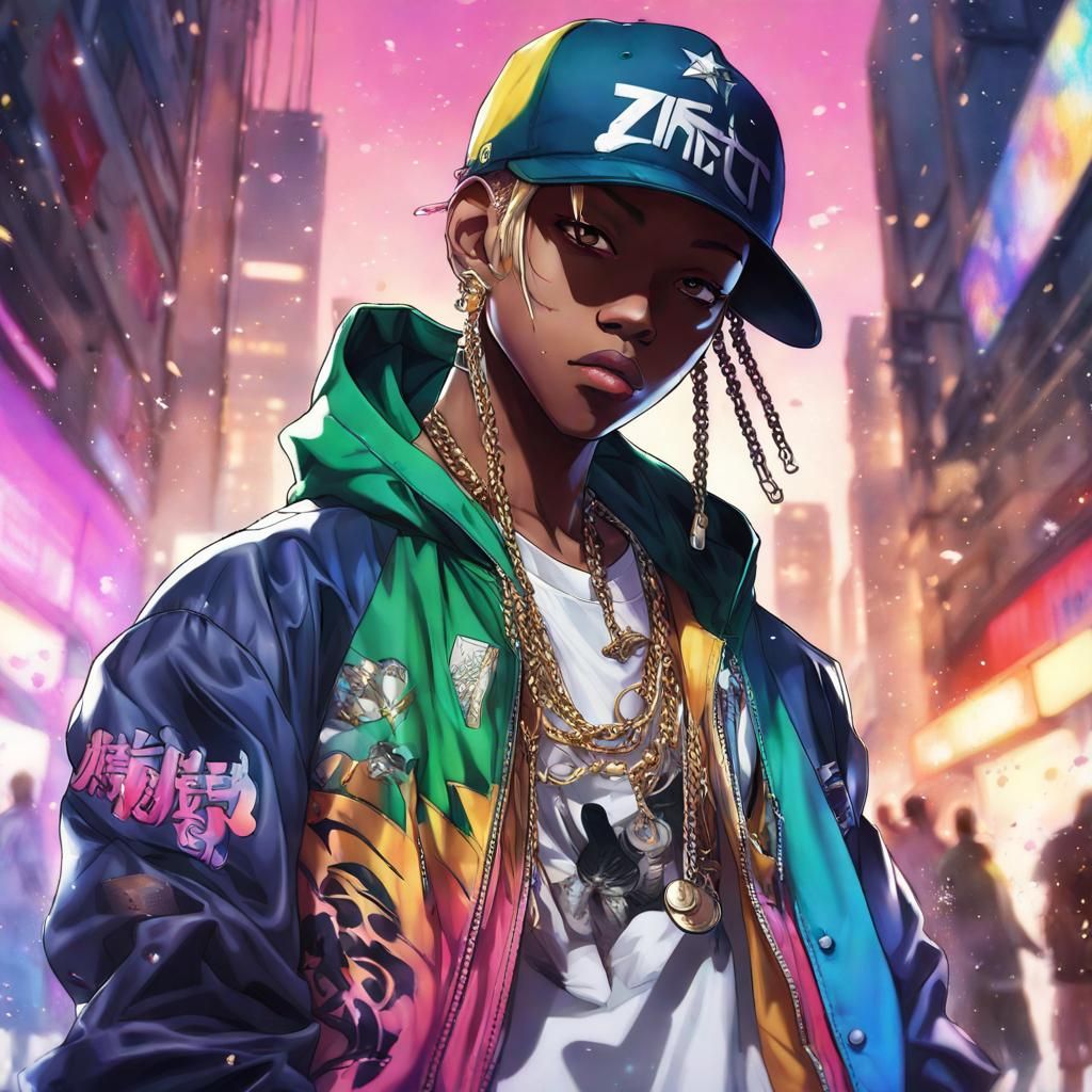 Anime Style Hip Hop Star Digital Art