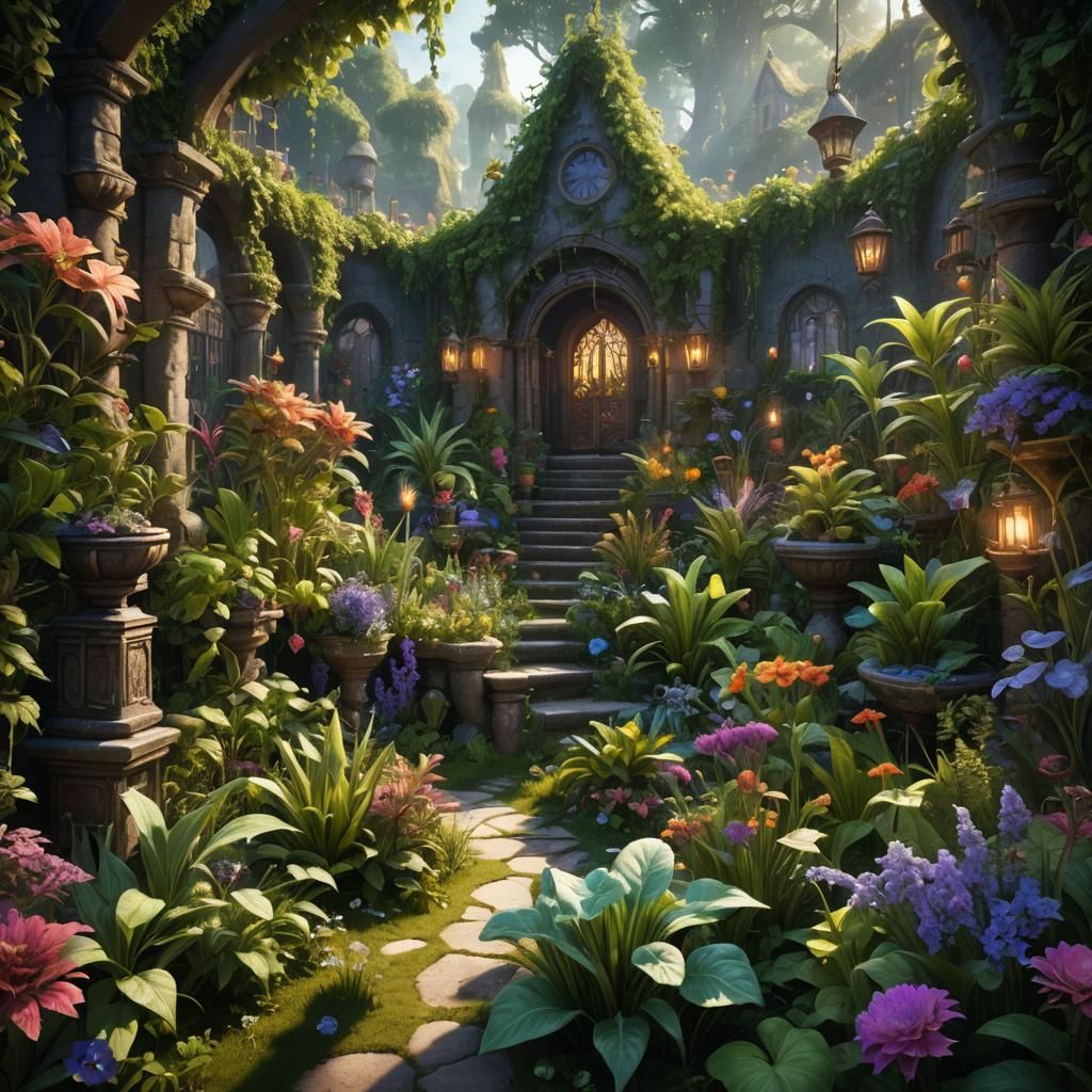 A lush garden