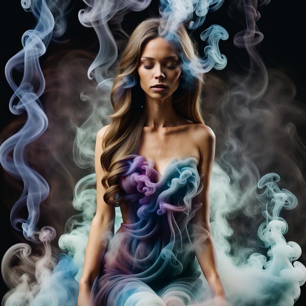 Goddess of Smoke: A Multi-Colored Sculpture