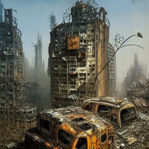 Post-Apocalyptic Scrap Metal Skyscrapers