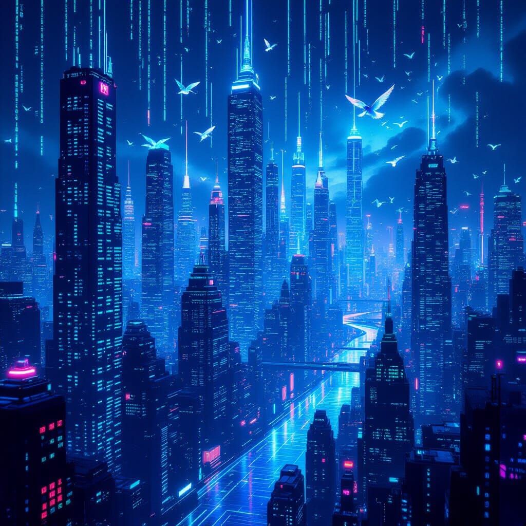 Cyber Cityscape: Buildings Made of Code