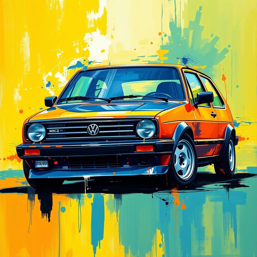 Volkswagen Golf splash art