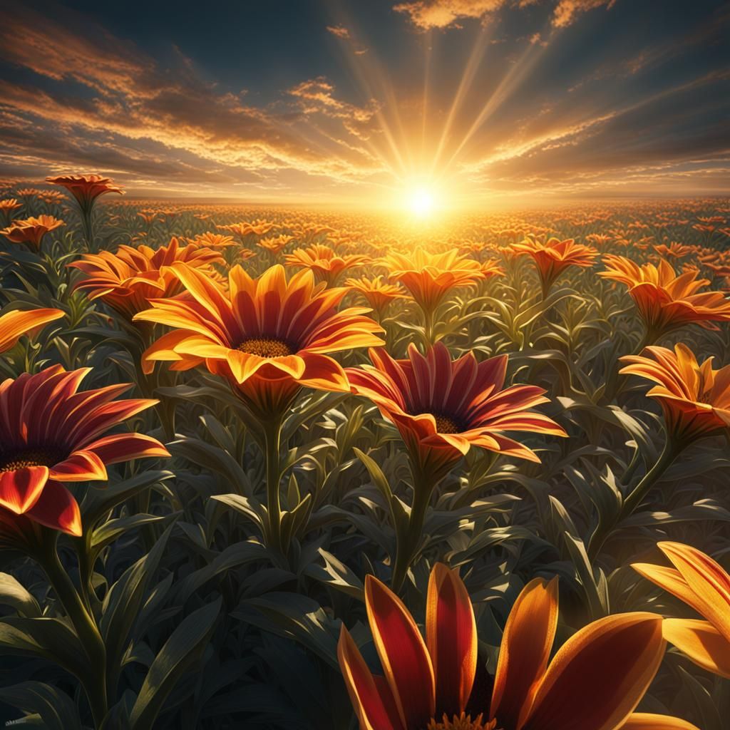 Gazania Flower Bathed in Sunlight: Digital Matte Painting