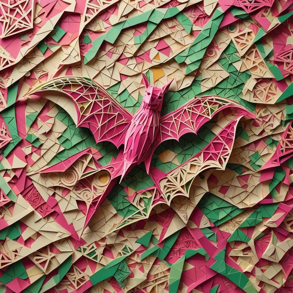 Kirigami flying bat
