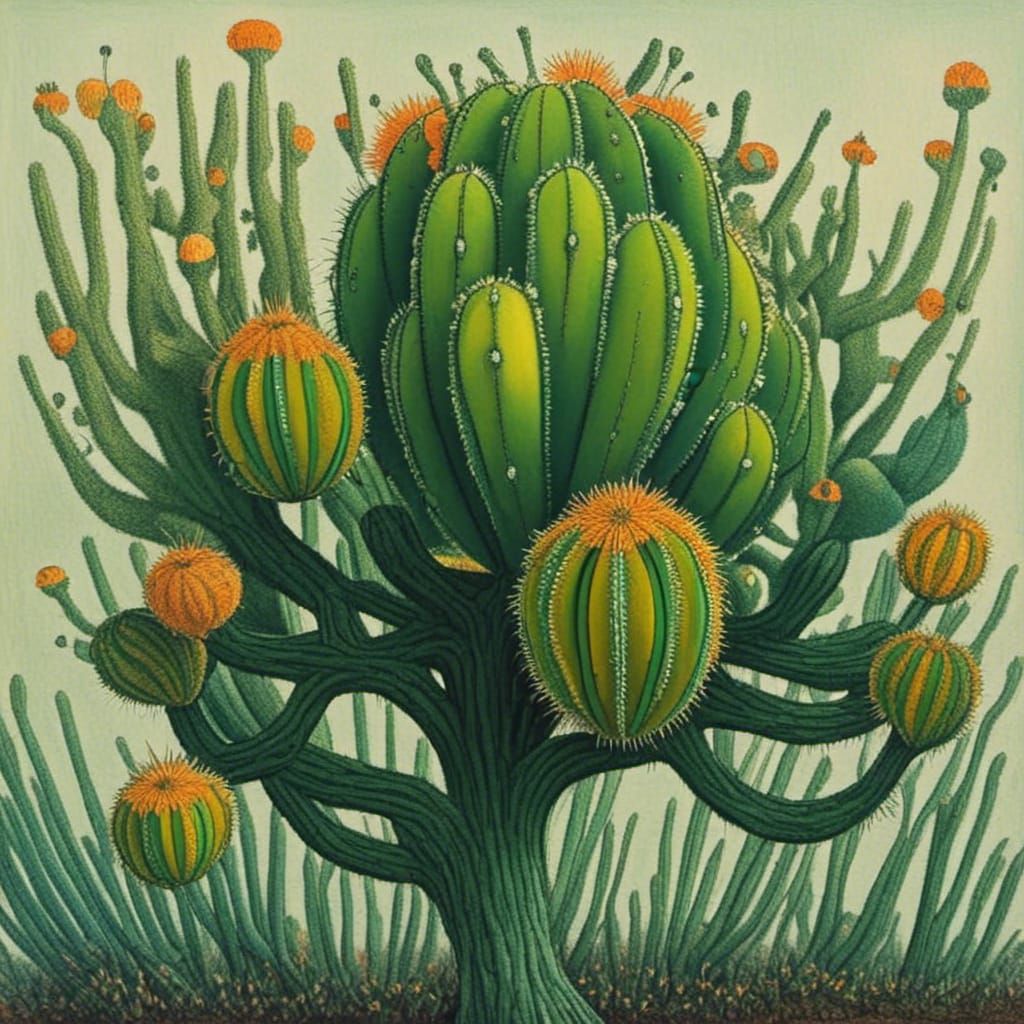 Lora Cactus Person Style Peacock