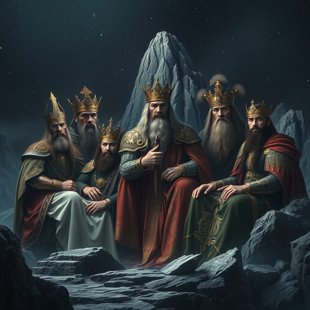 Norse Kings Tribunal: Mystical Mountain Digital Painting