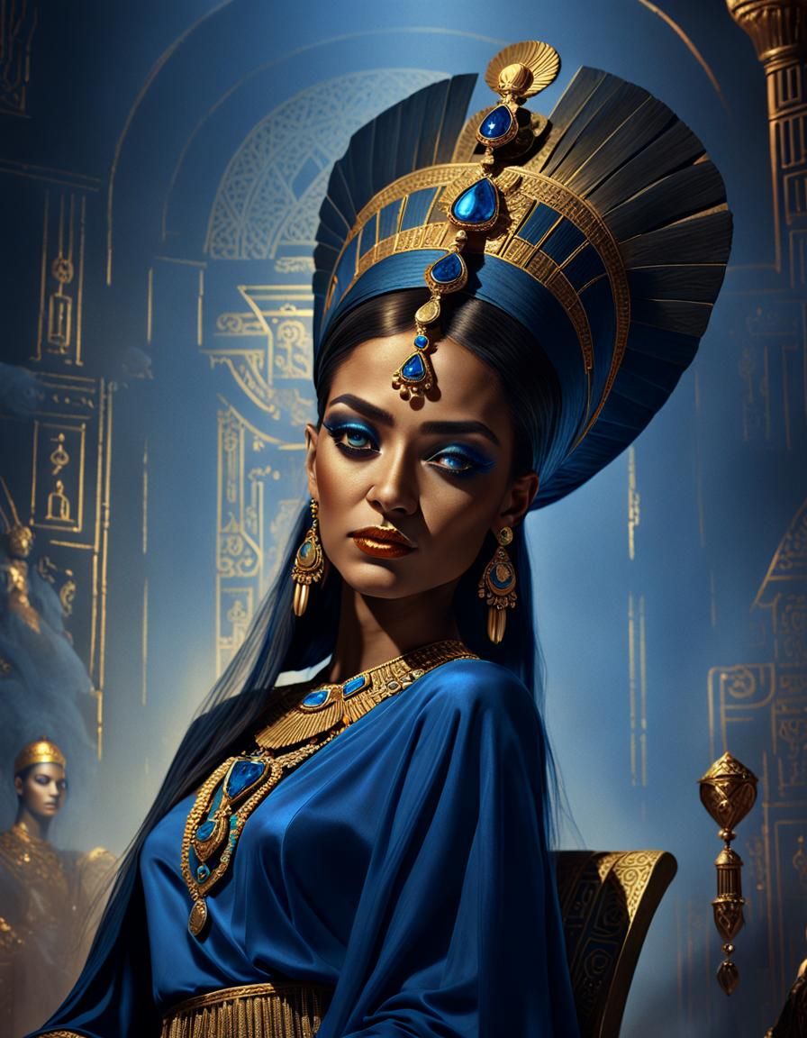 Ancient Egyptian Queen in Mystical Regalia