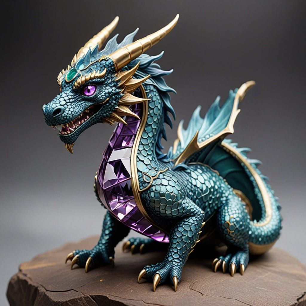 Alexandrite Gemstone Dragon: A Colorful AI Creation