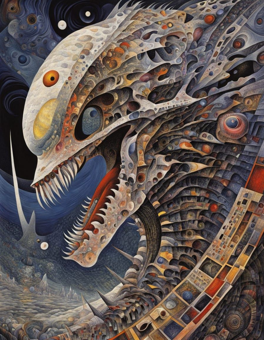 Abstract Alien Maw in Kandinsky Style