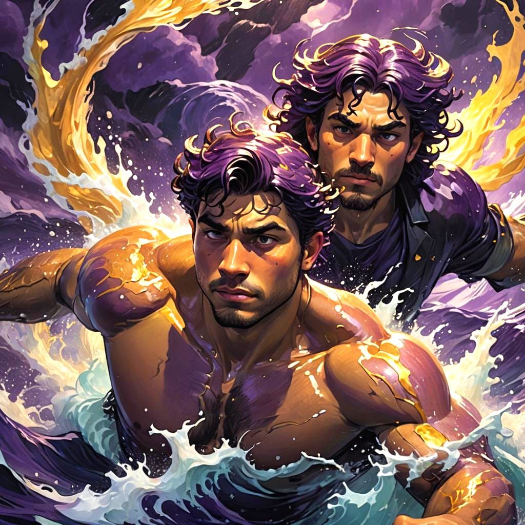 Mermaid Saving a Drowning Prince: Dark Fantasy Art