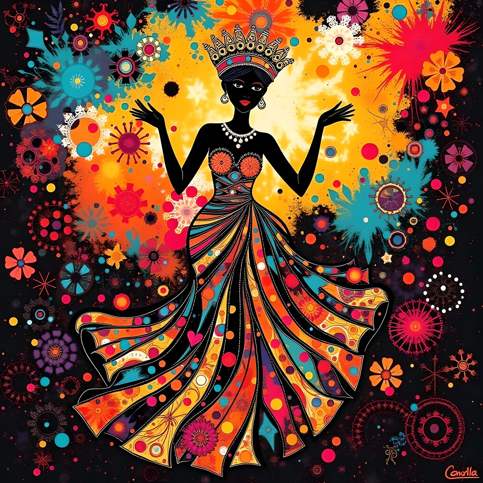 Colorful Cat Portrait