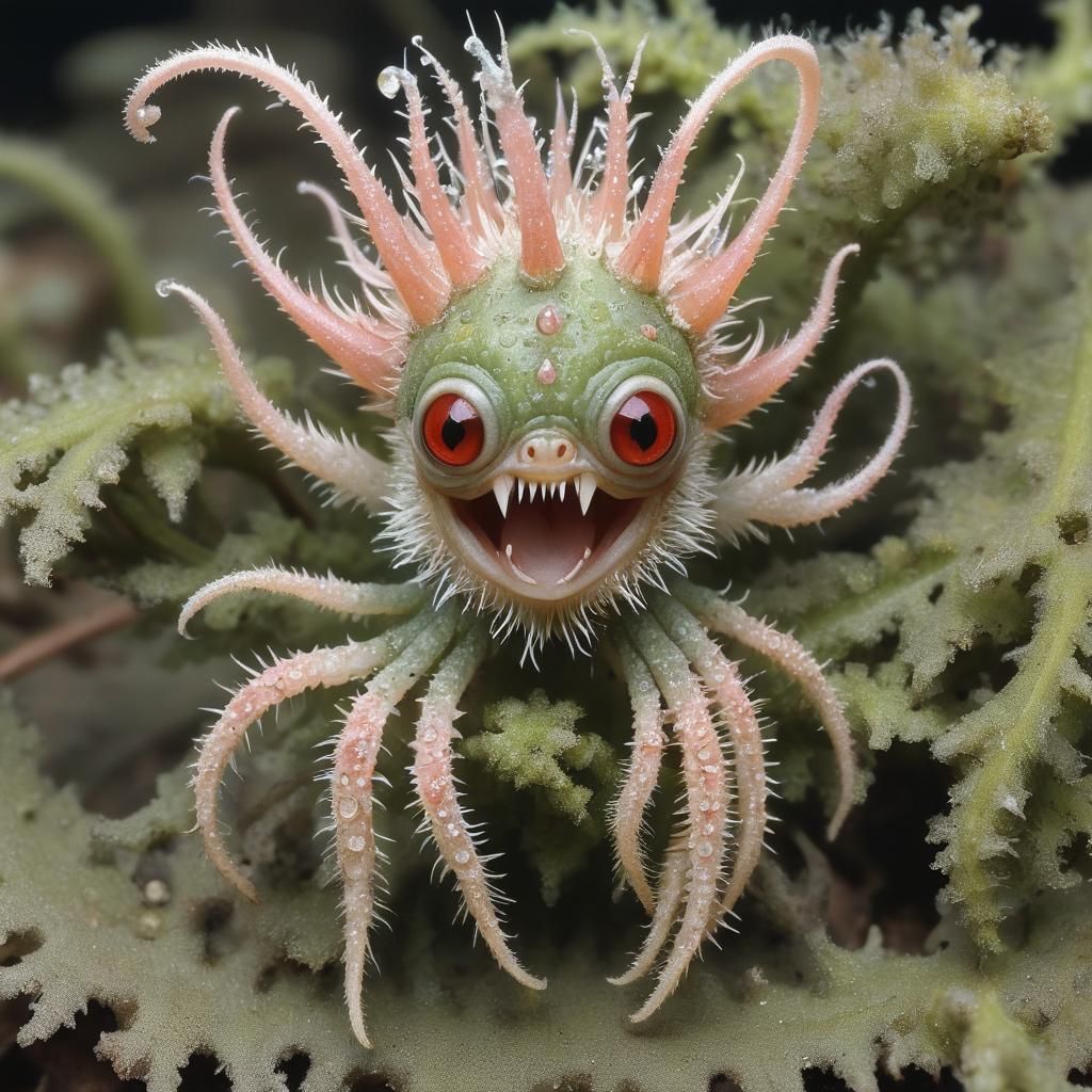 Neon Protist Squid Alien Hybrid Macro Photograph