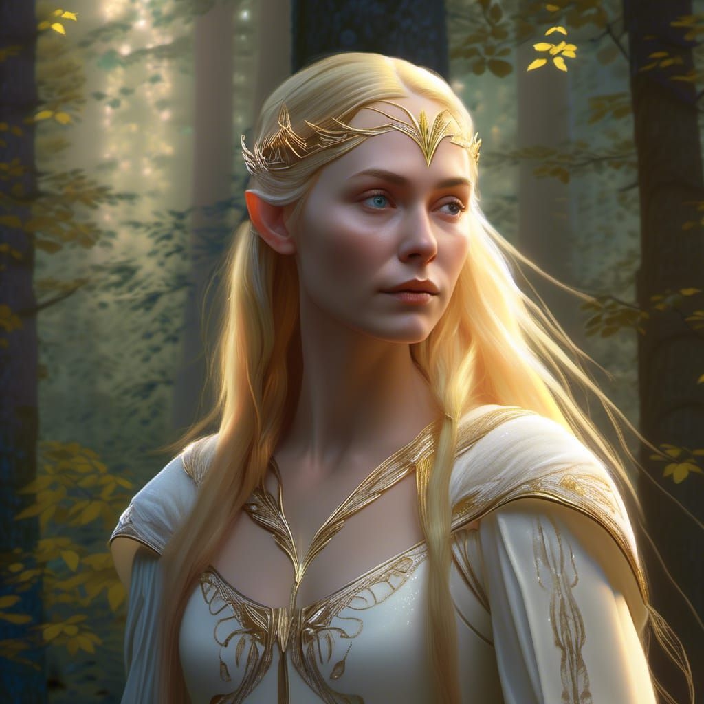 Galadriel, Elven Queen of Lothlorien in Golden Forest